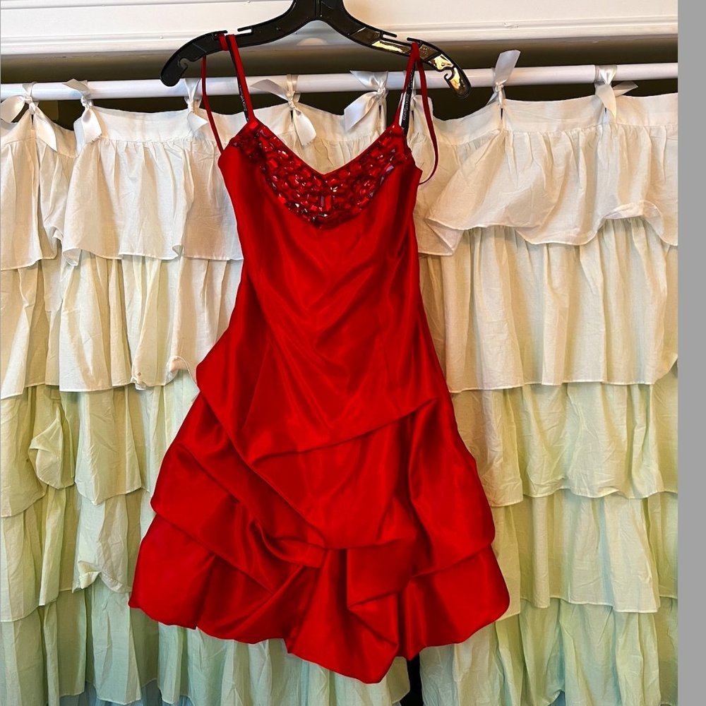 Festive red party dress